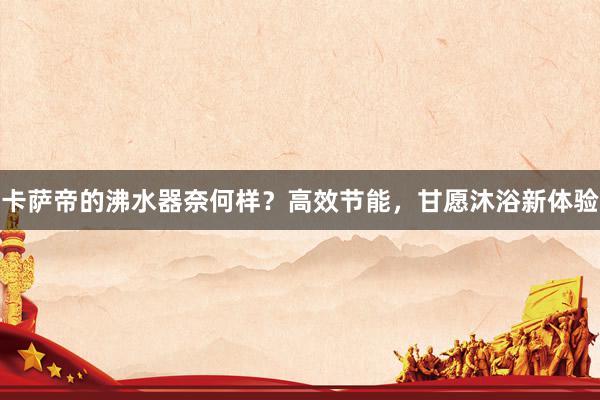 卡萨帝的沸水器奈何样？高效节能，甘愿沐浴新体验
